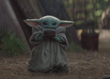 Baby Yoda Drinking Soup